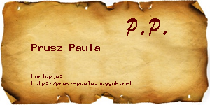 Prusz Paula névjegykártya